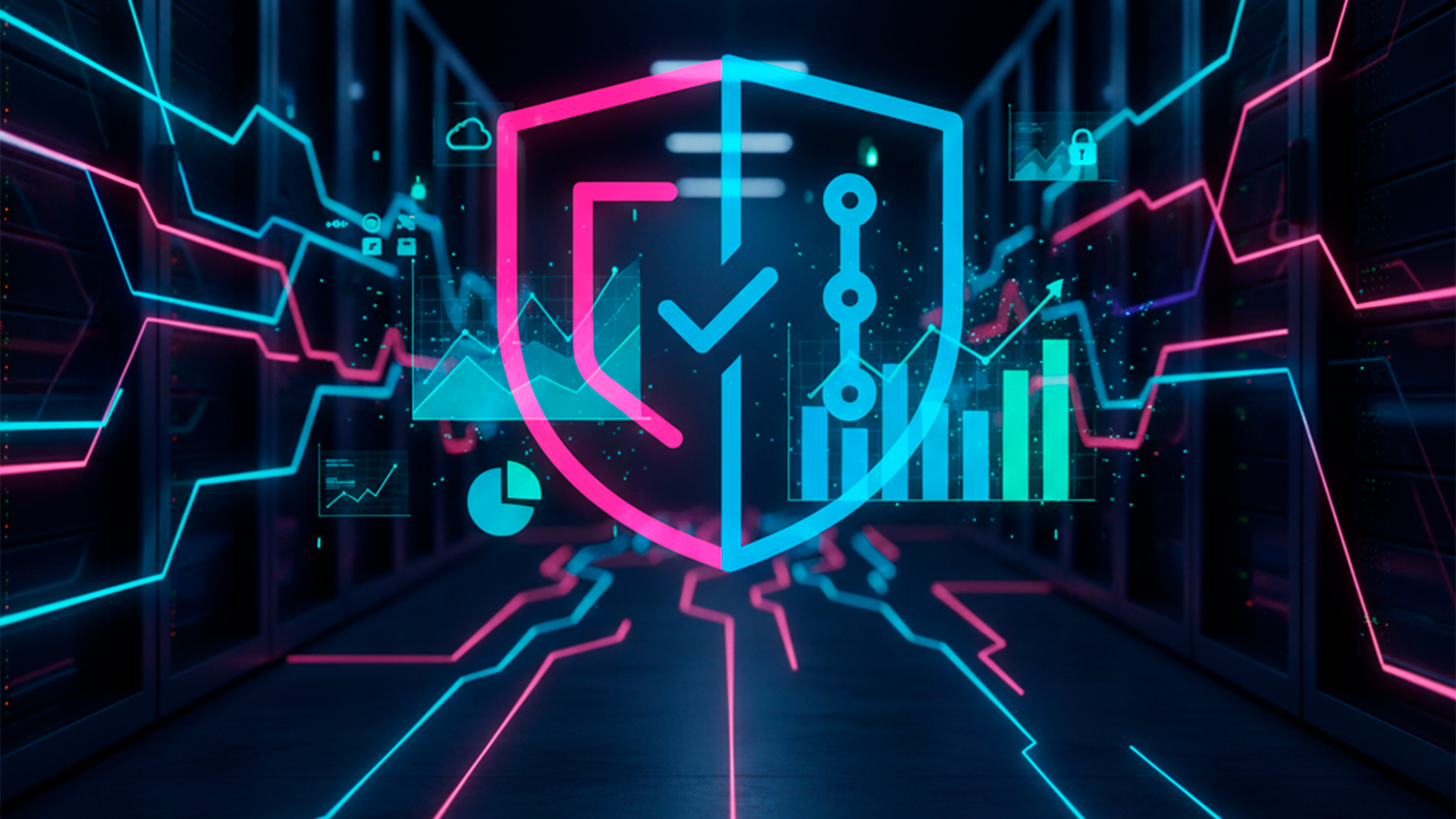 Equipe analisando painel de desempenho com gráficos em tempo real